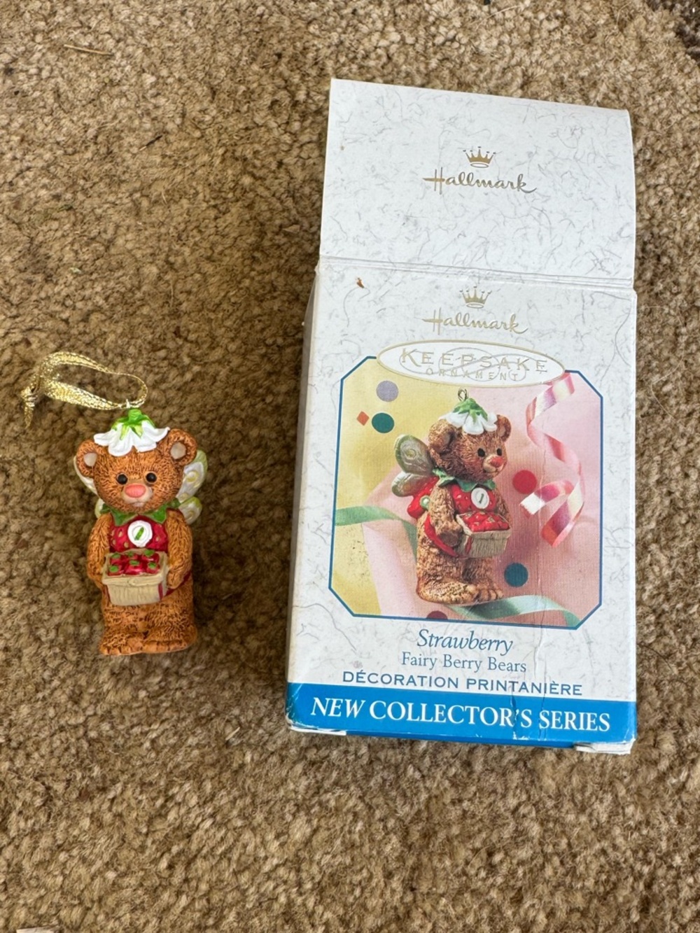 1999 Hallmark Keepsake Ornament Strawberry Fairy Bear